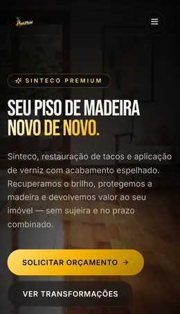 Captura da página inicial de PsekPisos no celular
